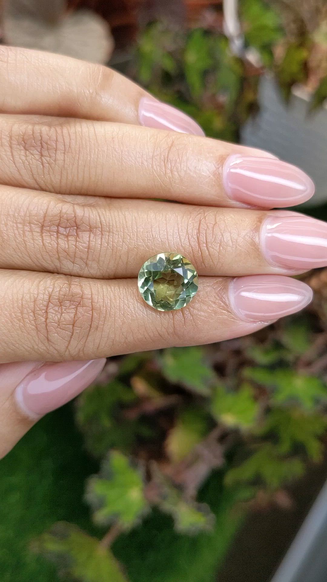 4.89 Ct. Yellowish Green Prasiolite from Brazil Size Video