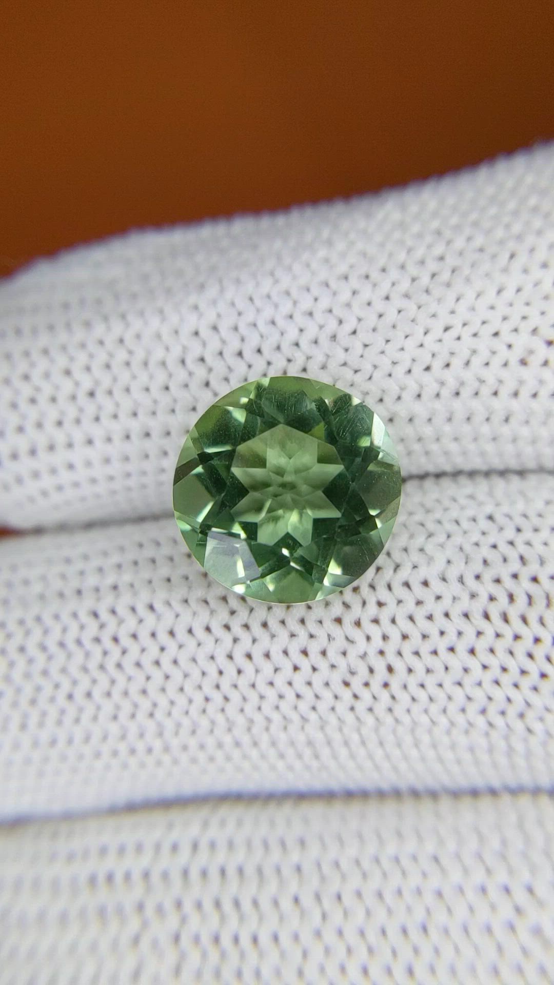 6.11 Ct. Yellowish Green Prasiolite from Brazil Size Video