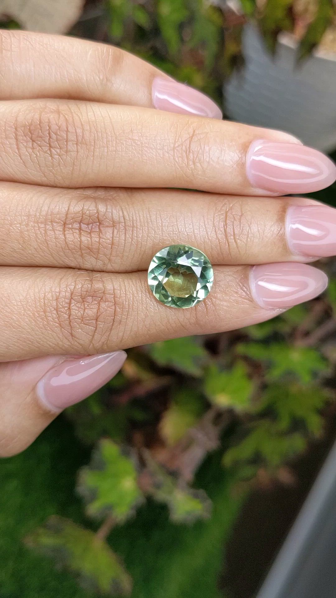 6.11 Ct. Yellowish Green Prasiolite from Brazil Size Video