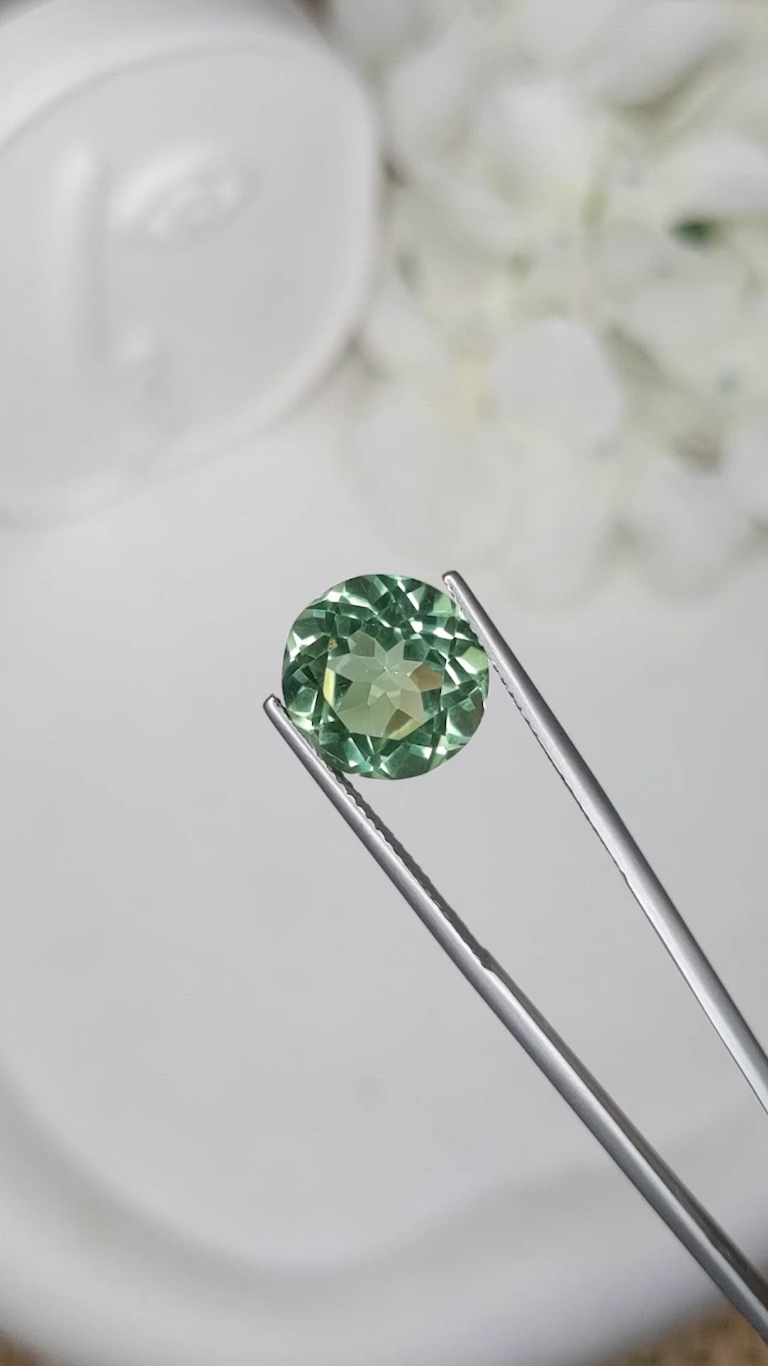 5.84 Ct. Yellowish Green Prasiolite from Brazil Size Video