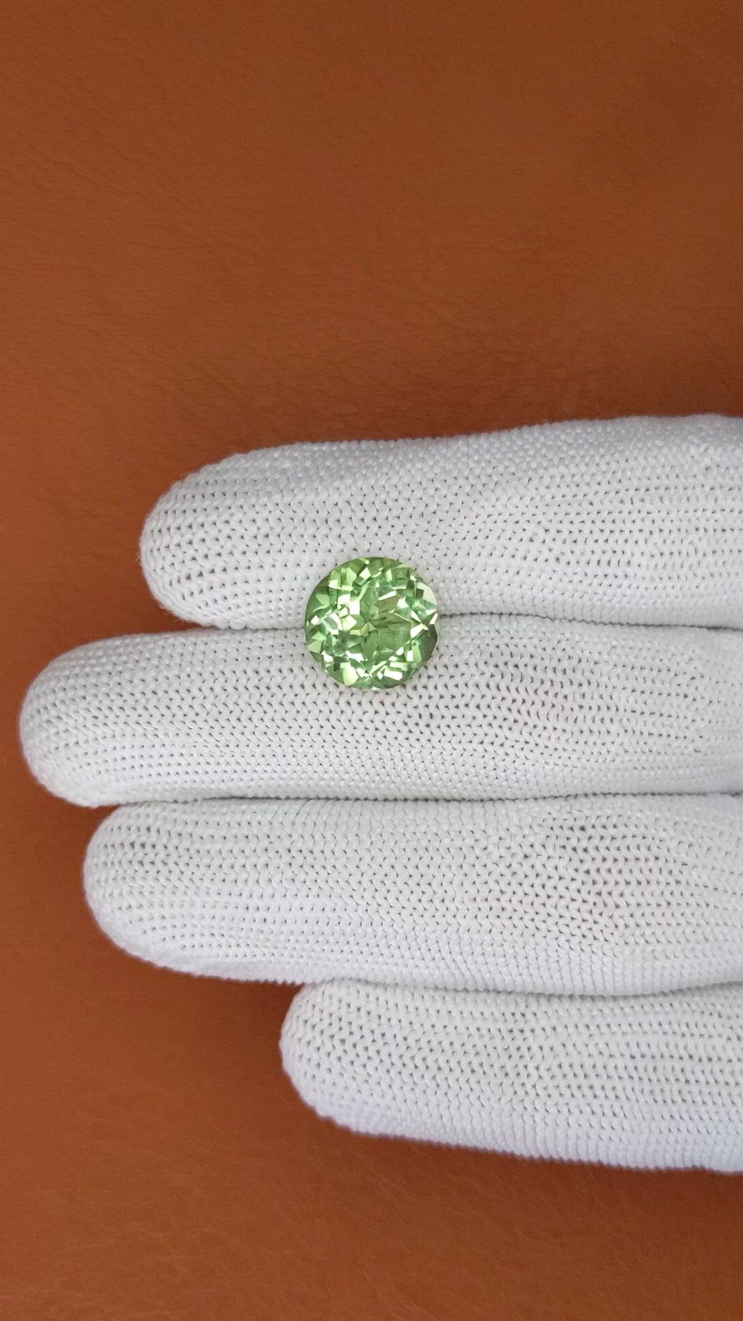 5.84 Ct. Yellowish Green Prasiolite from Brazil Size Video
