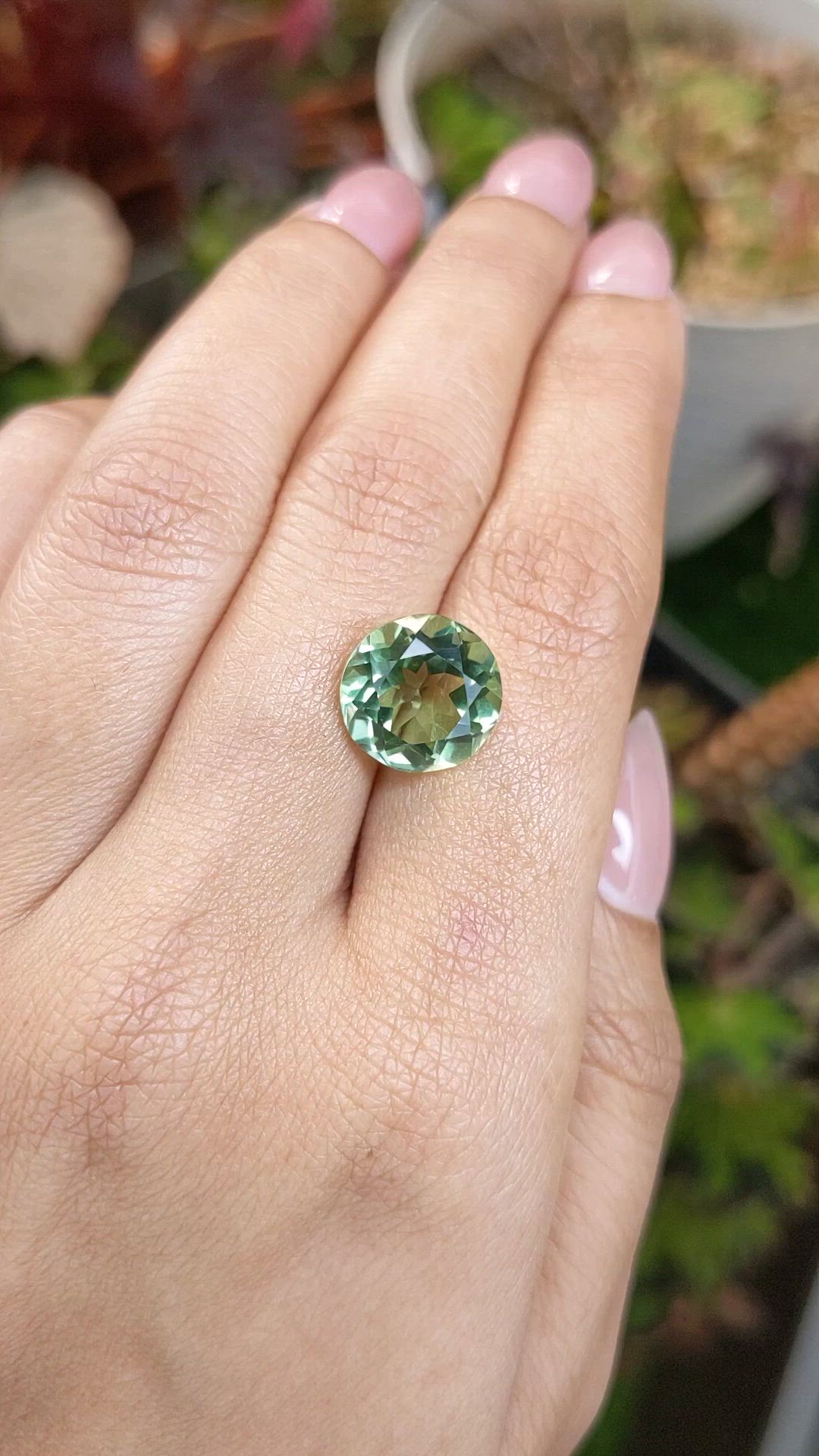 5.84 Ct. Yellowish Green Prasiolite from Brazil Size Video