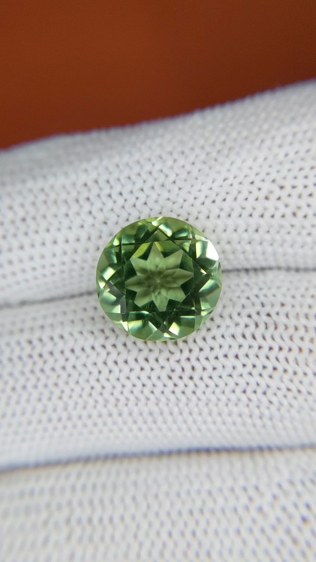 5.84 Ct. Yellowish Green Prasiolite from Brazil Size Video