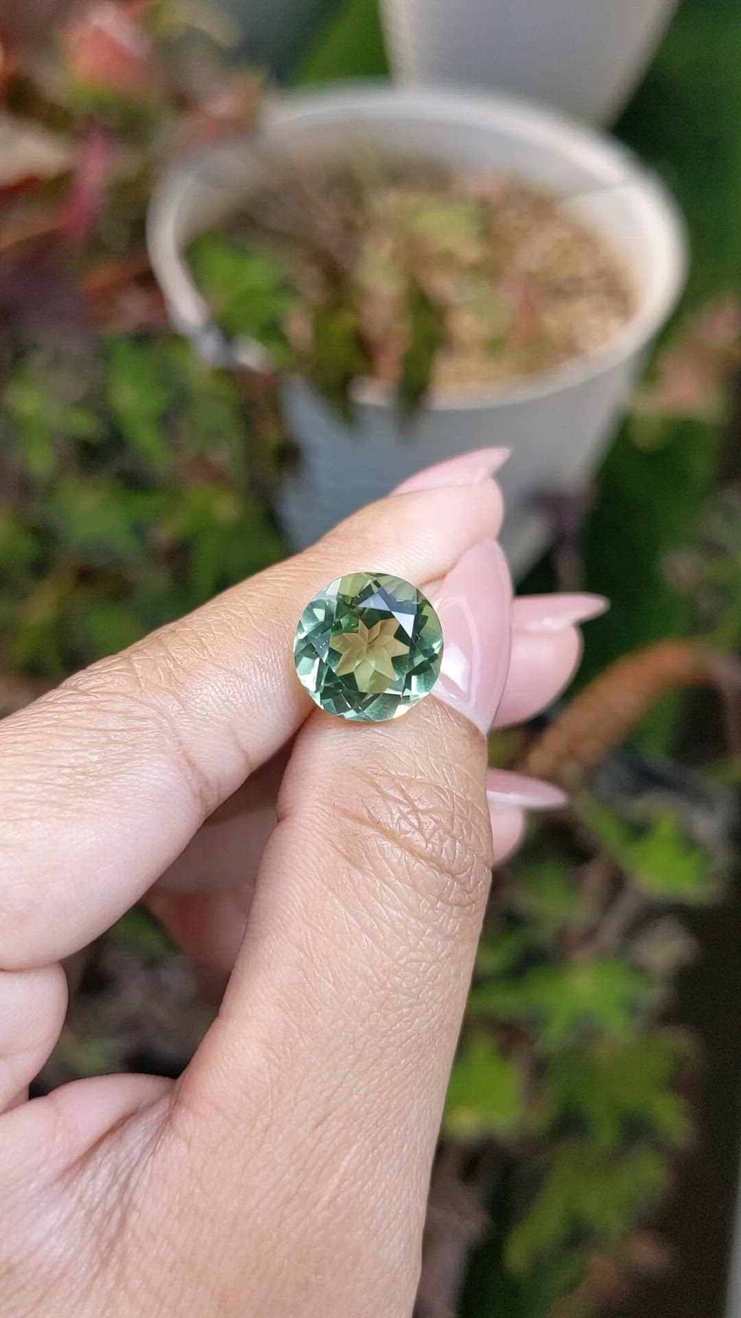 5.84 Ct. Yellowish Green Prasiolite from Brazil Size Video