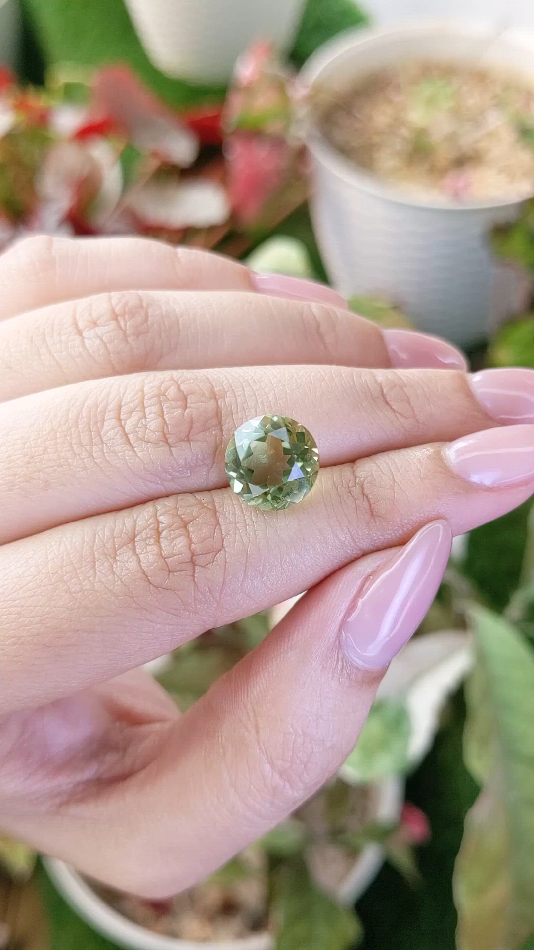 5.01 Ct. Yellowish Green Prasiolite from Brazil Size Video