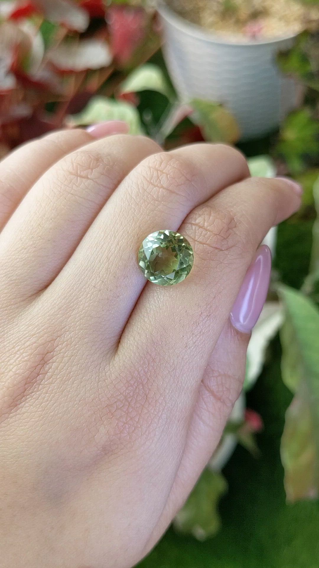 5.01 Ct. Yellowish Green Prasiolite from Brazil Size Video