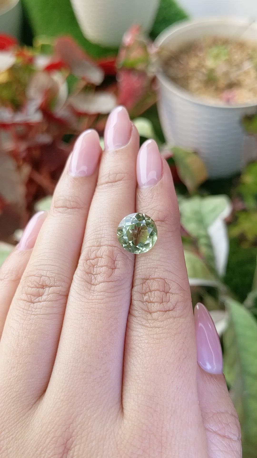 5.01 Ct. Yellowish Green Prasiolite from Brazil Size Video