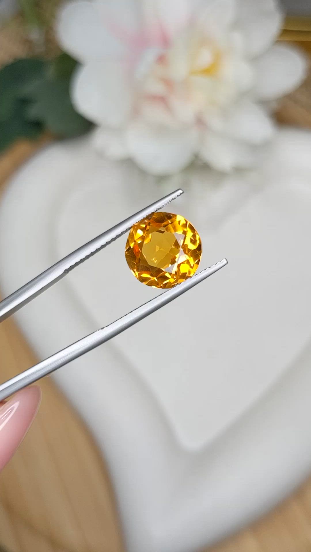 4.60 Ct. Yellowish Orange Citrine from Brazil Size Video