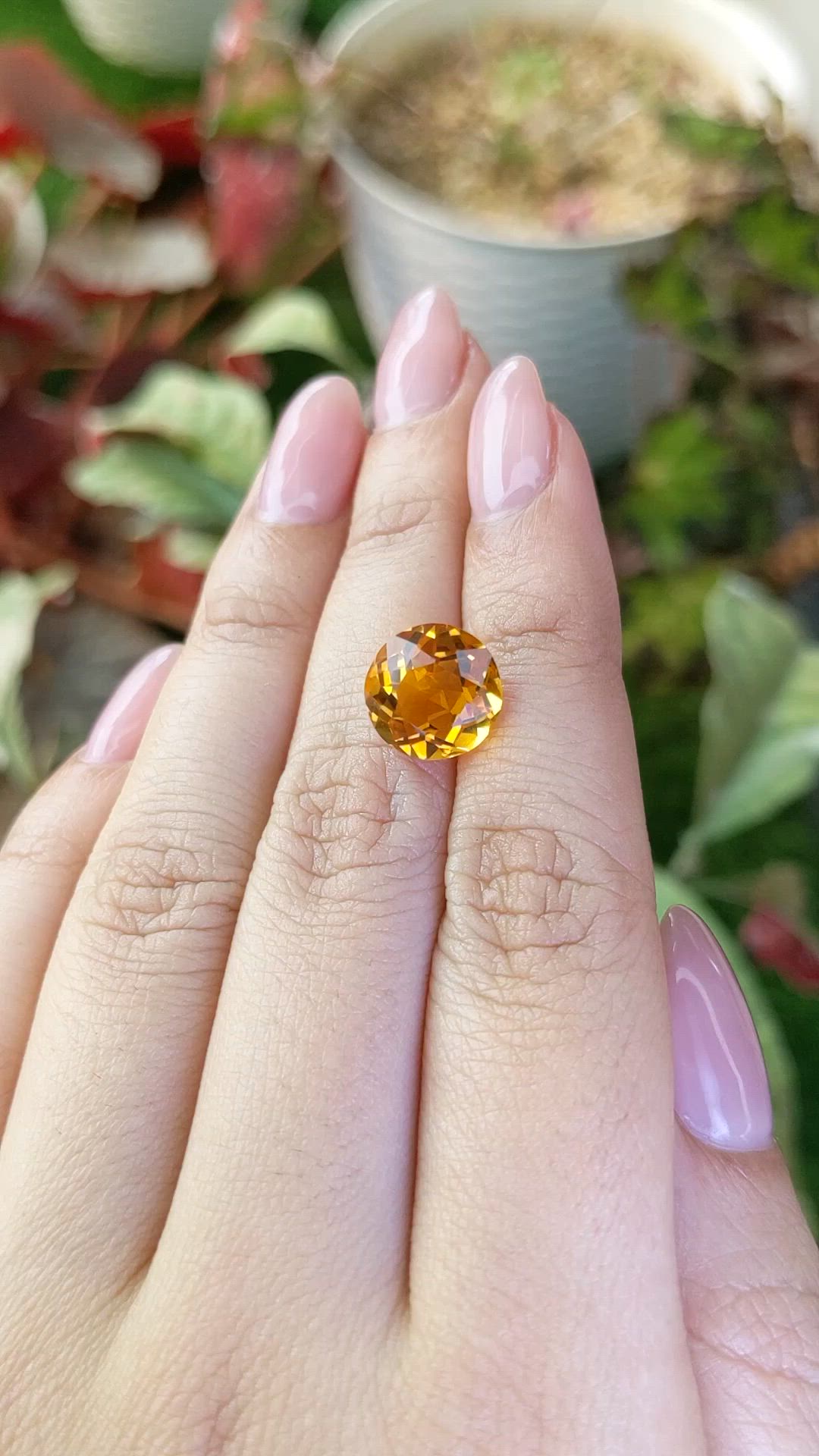 4.60 Ct. Yellowish Orange Citrine from Brazil Size Video