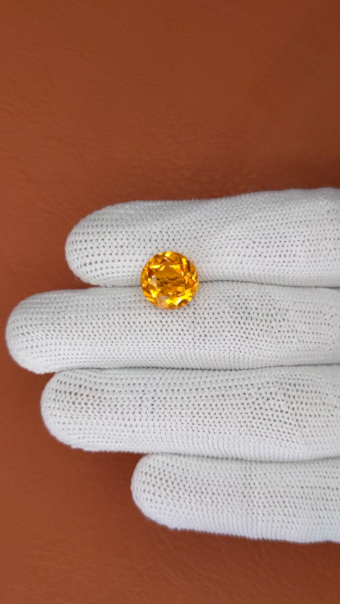 4.60 Ct. Yellowish Orange Citrine from Brazil Size Video