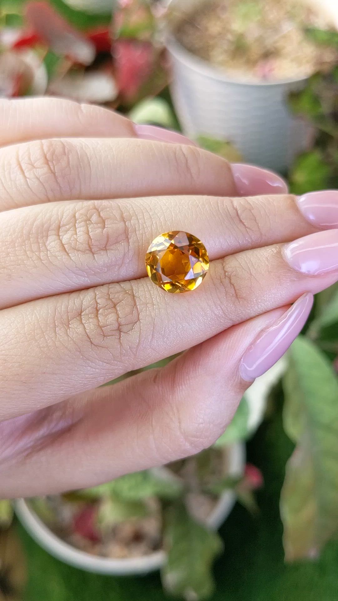 4.60 Ct. Yellowish Orange Citrine from Brazil Size Video