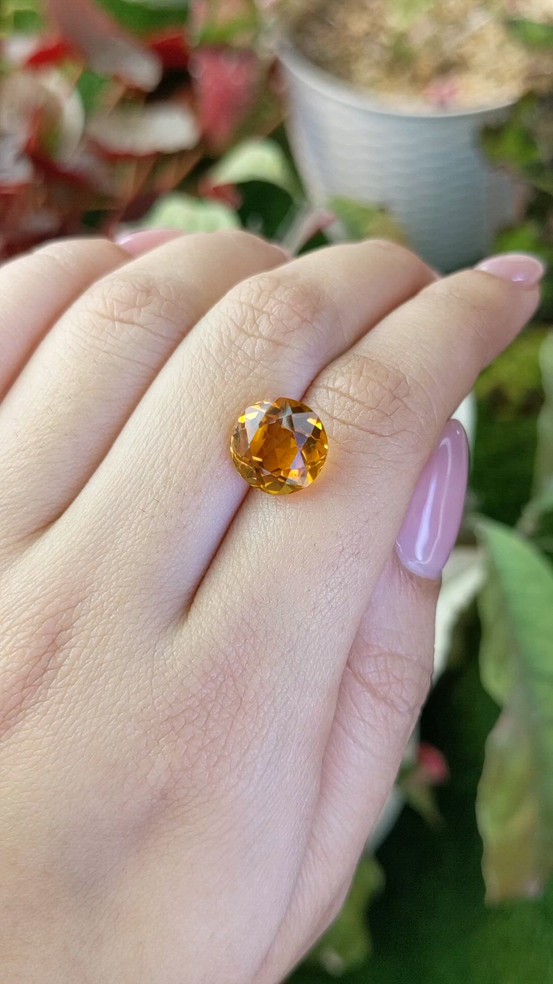 4.60 Ct. Yellowish Orange Citrine from Brazil Size Video