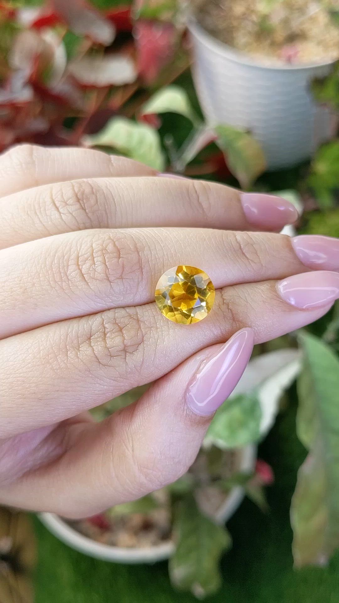 5.26 Ct. Yellow Citrine from Brazil Size Video