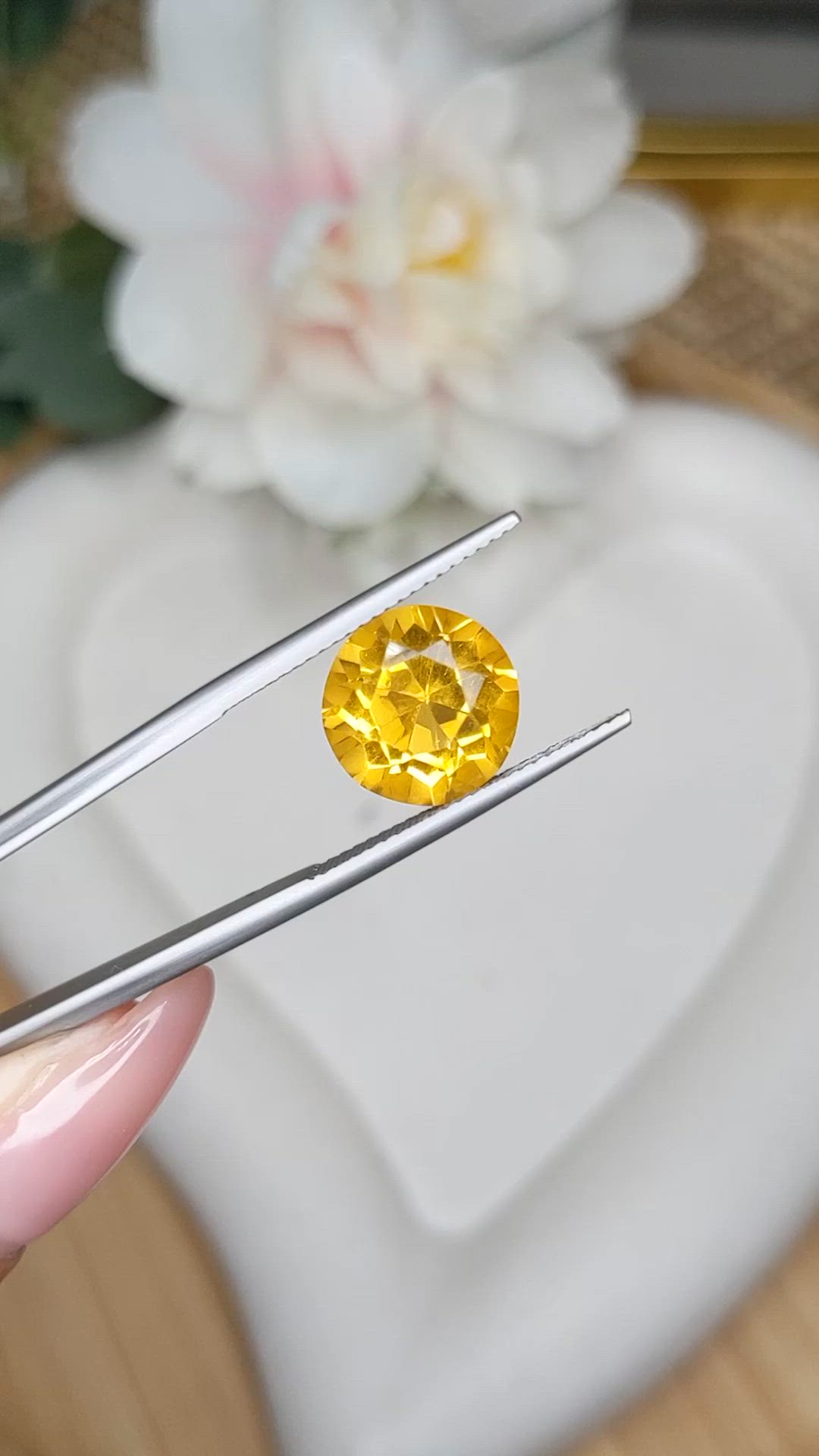 5.26 Ct. Yellow Citrine from Brazil Size Video