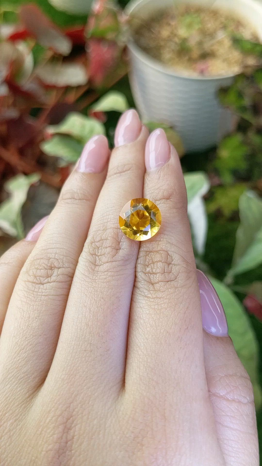5.26 Ct. Yellow Citrine from Brazil Size Video
