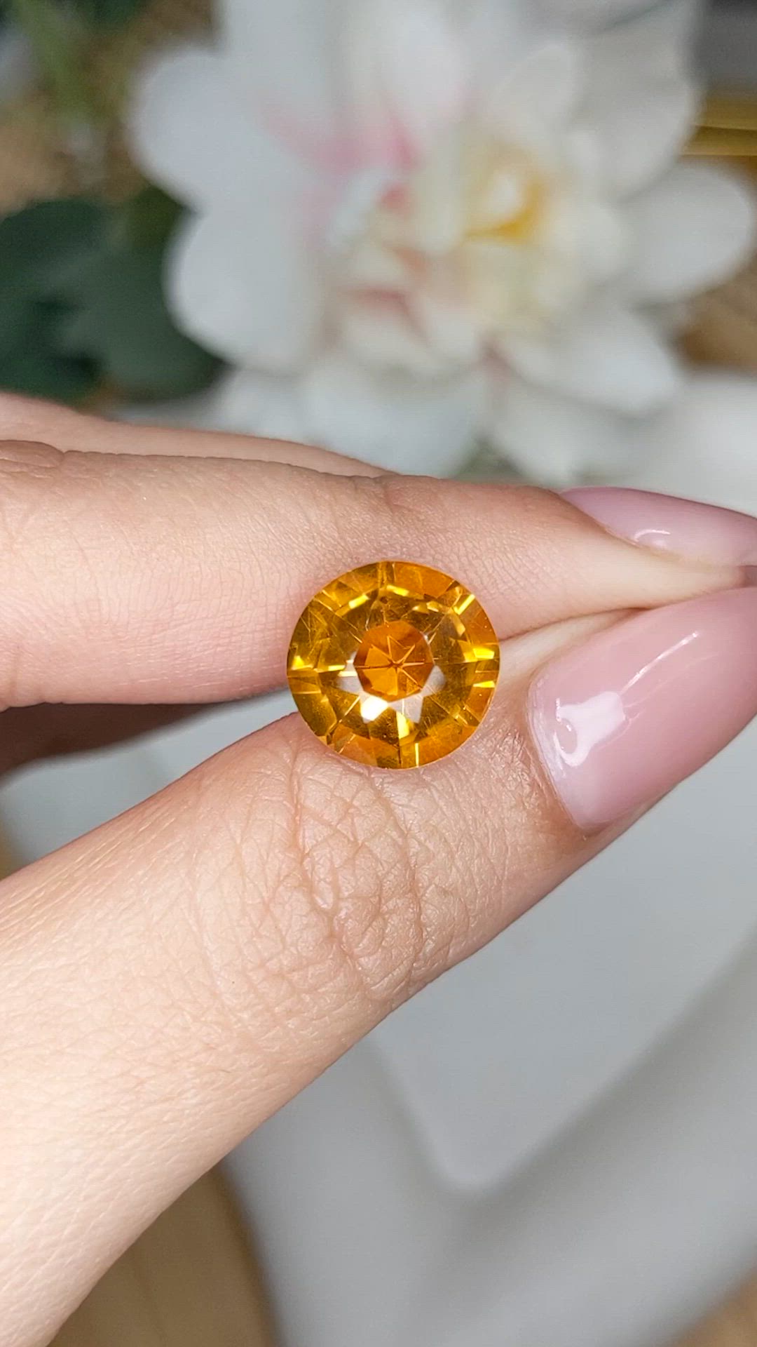 4.88 Ct. Yellowish Orange Citrine from Brazil Size Video