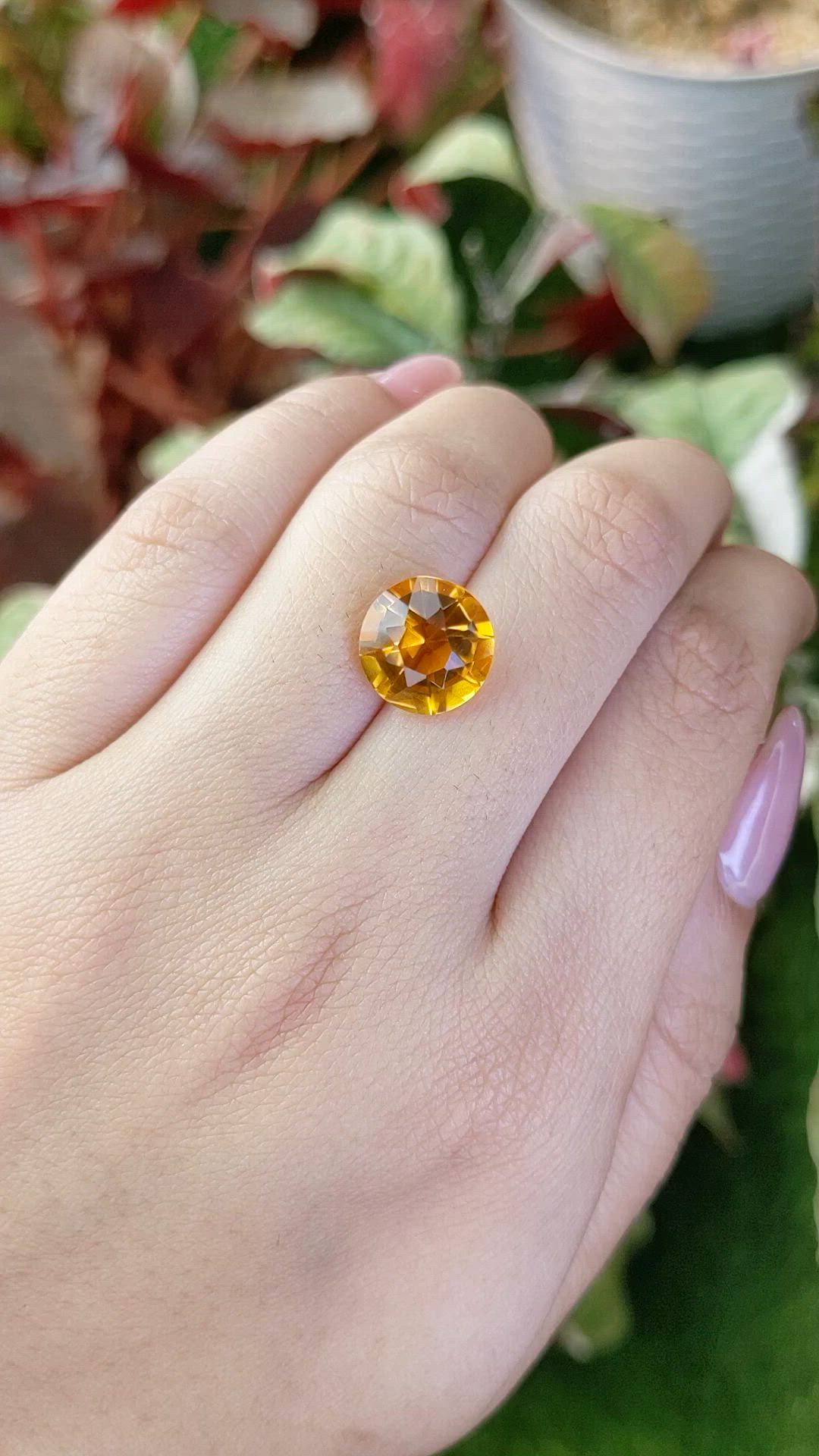 4.88 Ct. Yellowish Orange Citrine from Brazil Size Video