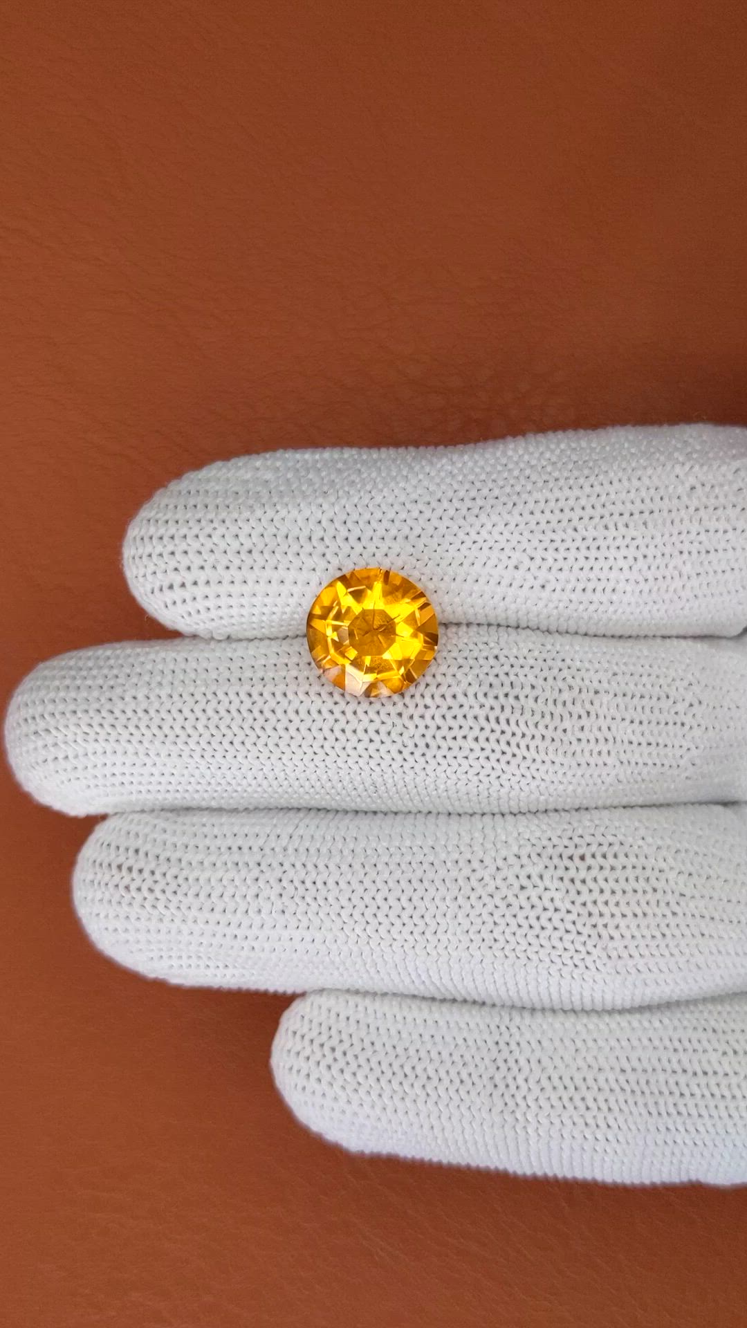4.88 Ct. Yellowish Orange Citrine from Brazil Size Video