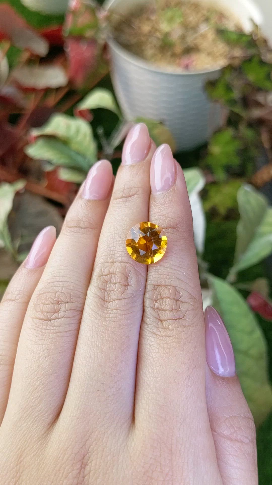 4.88 Ct. Yellowish Orange Citrine from Brazil Size Video