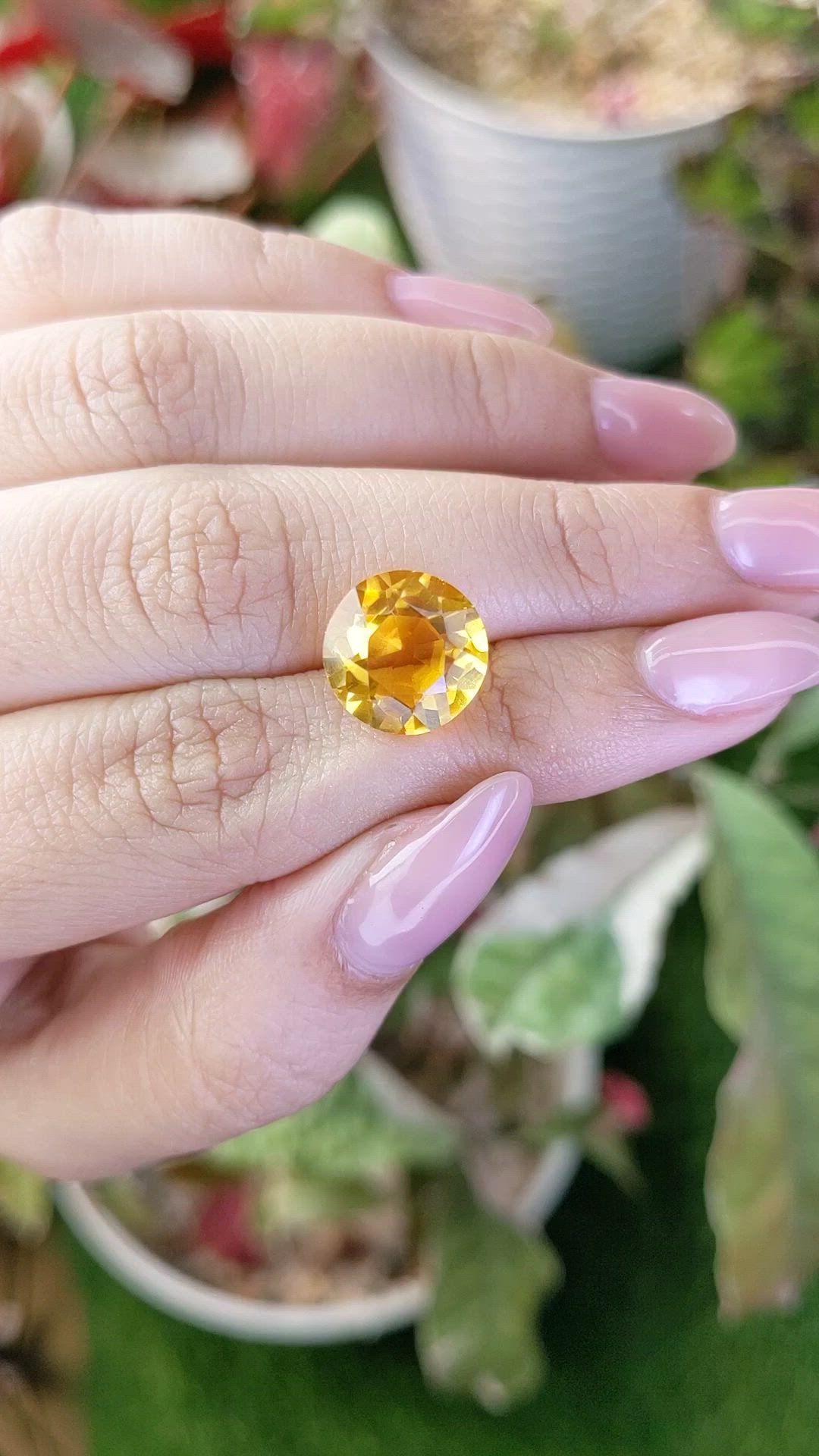 5.58 Ct. Golden Citrine from Brazil Size Video