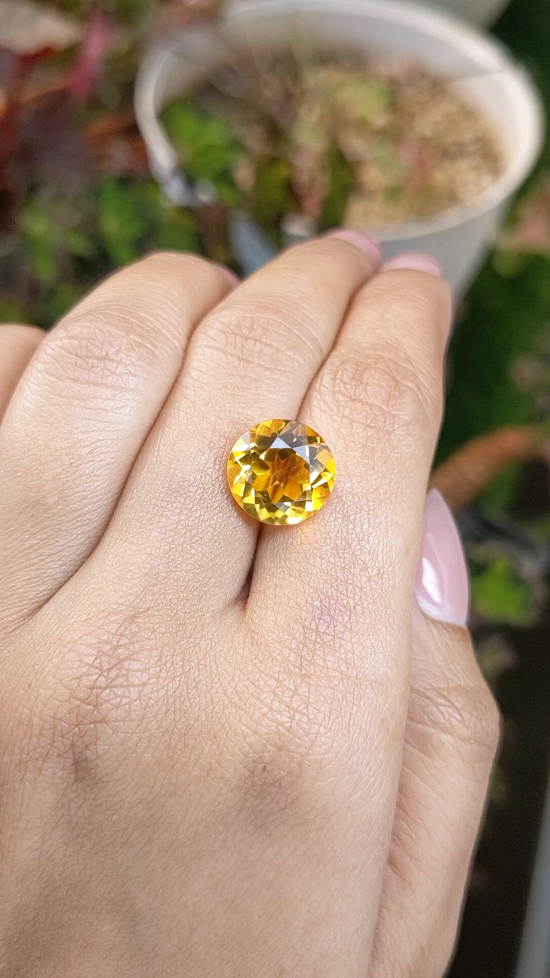 5.84 Ct. Yellow Citrine from Brazil Size Video