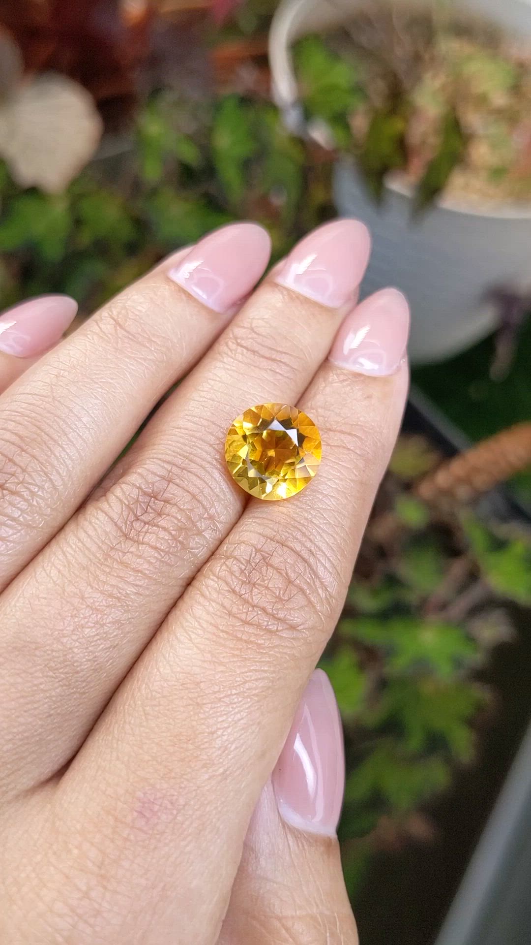 5.38 Ct. Orangish Yellow Citrine from Brazil Size Video