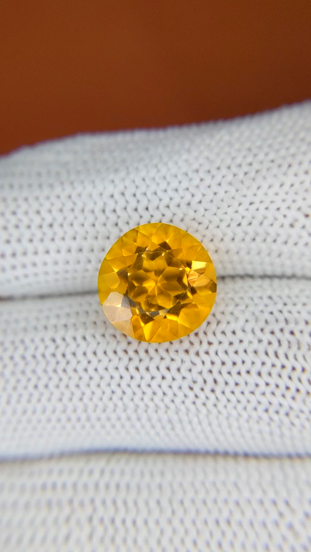 5.38 Ct. Orangish Yellow Citrine from Brazil Size Video