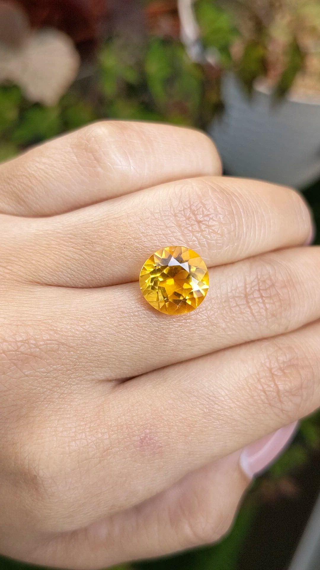 5.38 Ct. Orangish Yellow Citrine from Brazil Size Video
