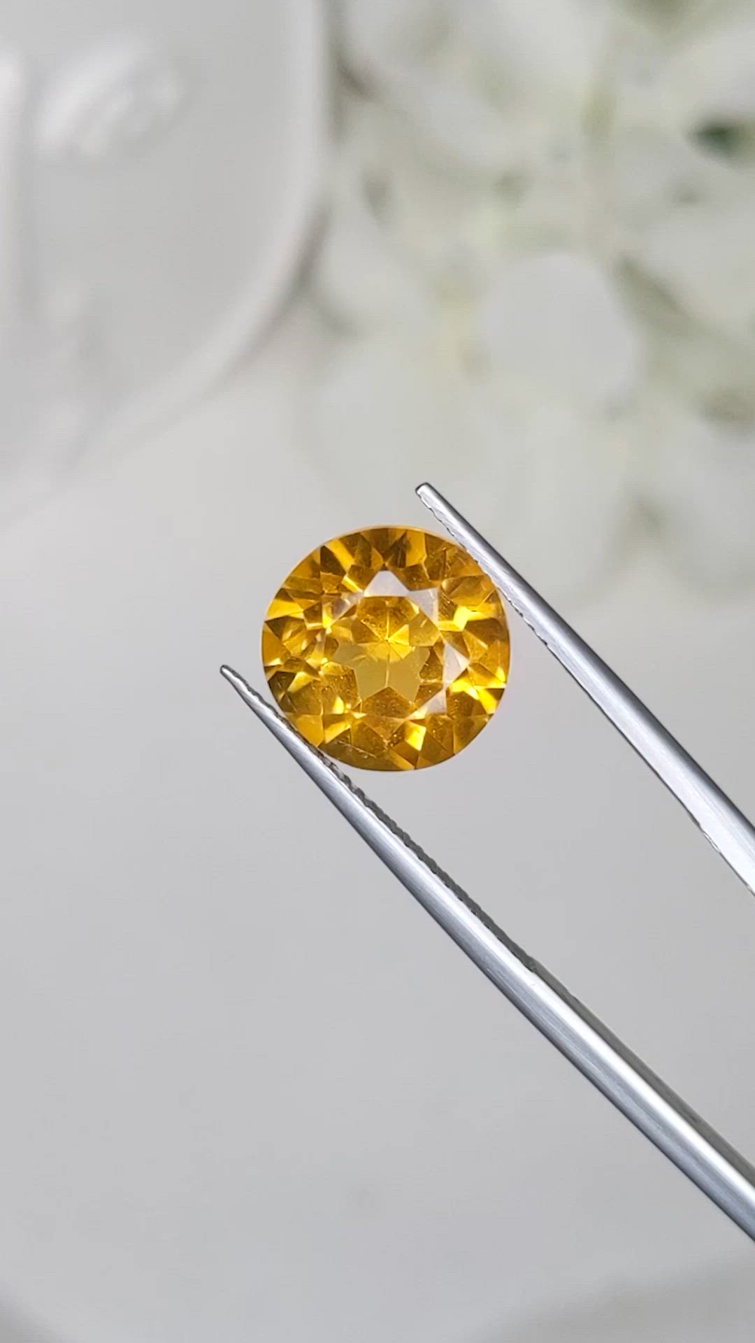 5.38 Ct. Orangish Yellow Citrine from Brazil Size Video