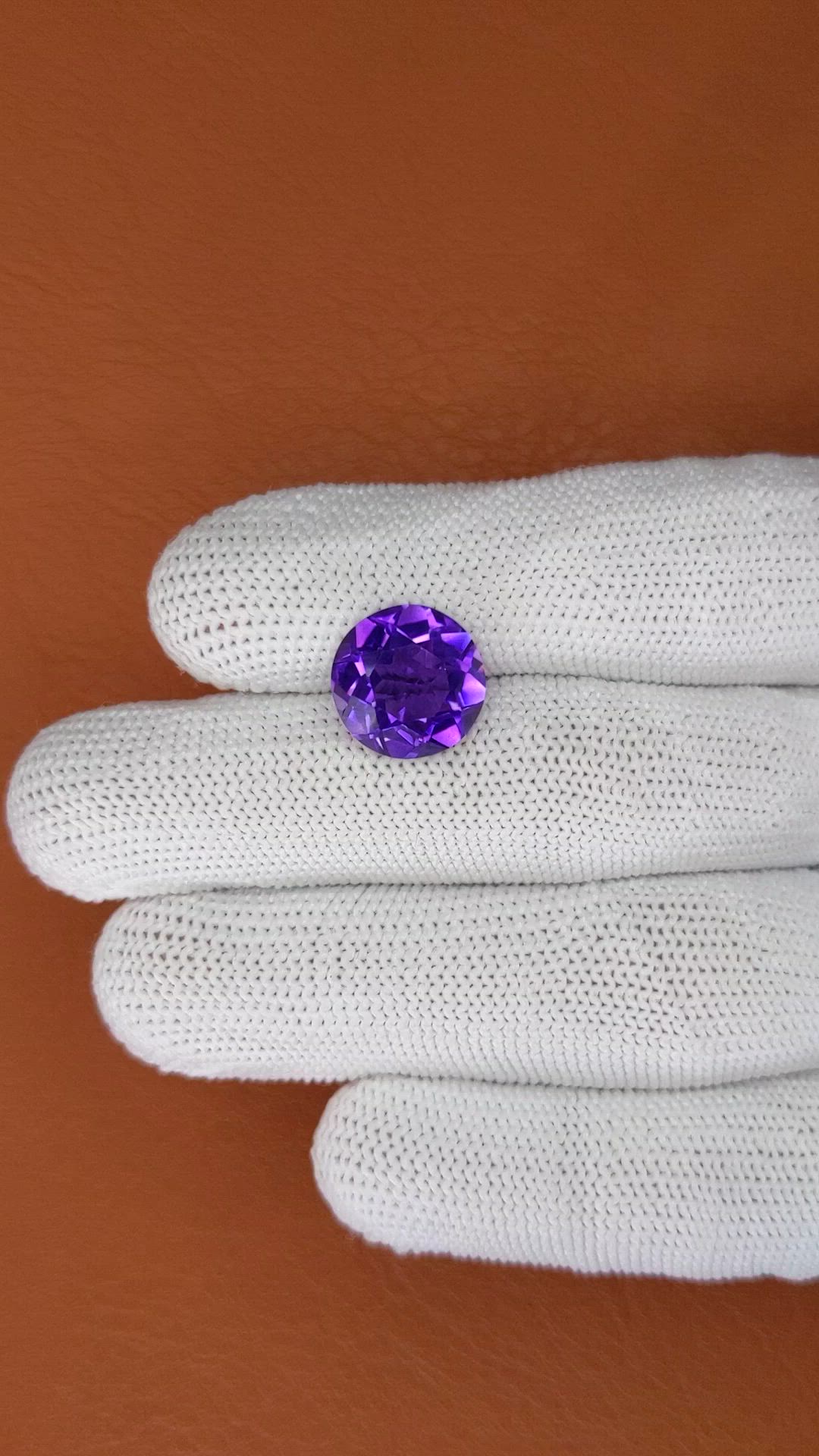 6.17 Ct. Purple Amethyst from Brazil Size Video