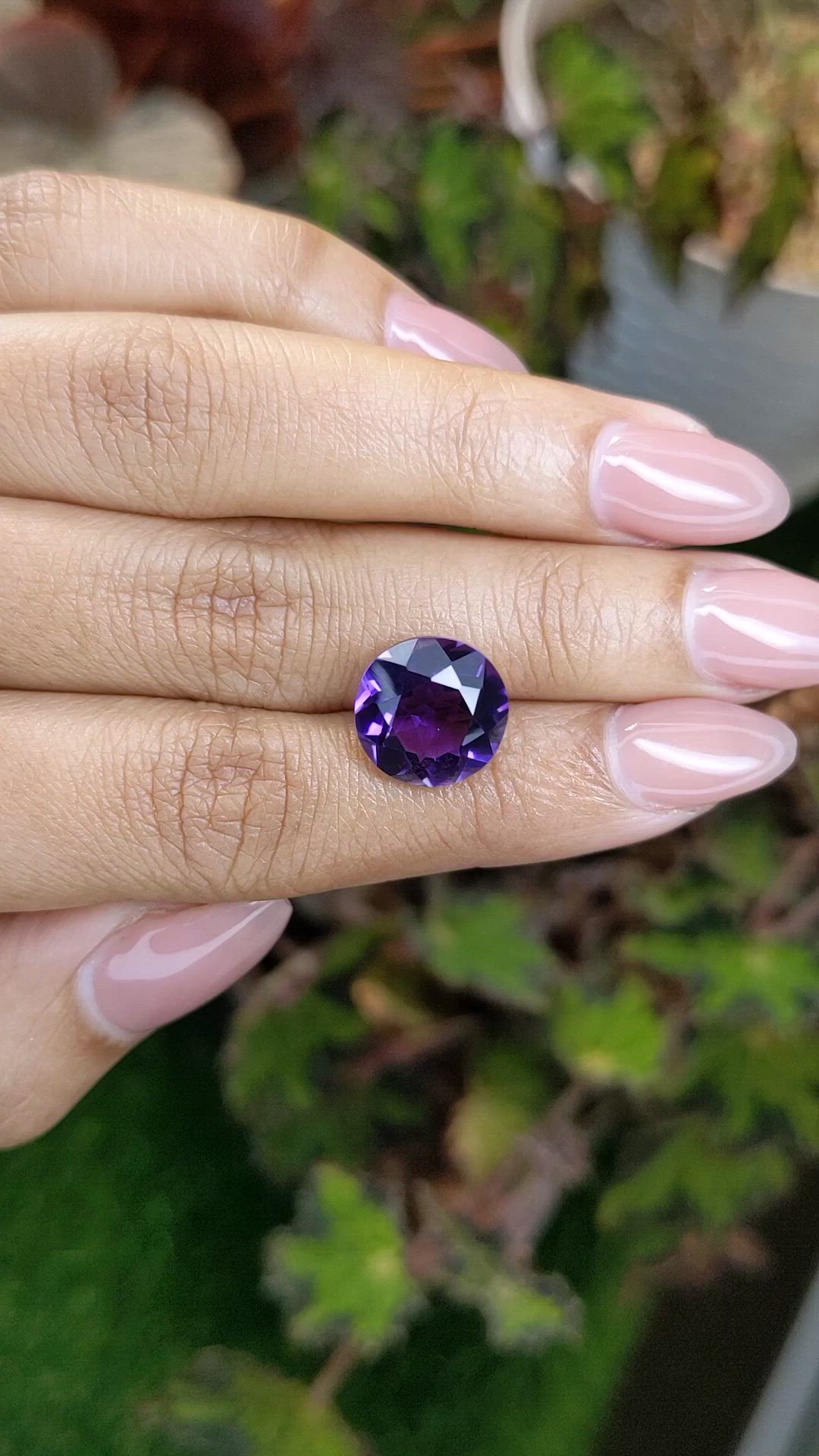 6.17 Ct. Purple Amethyst from Brazil Size Video