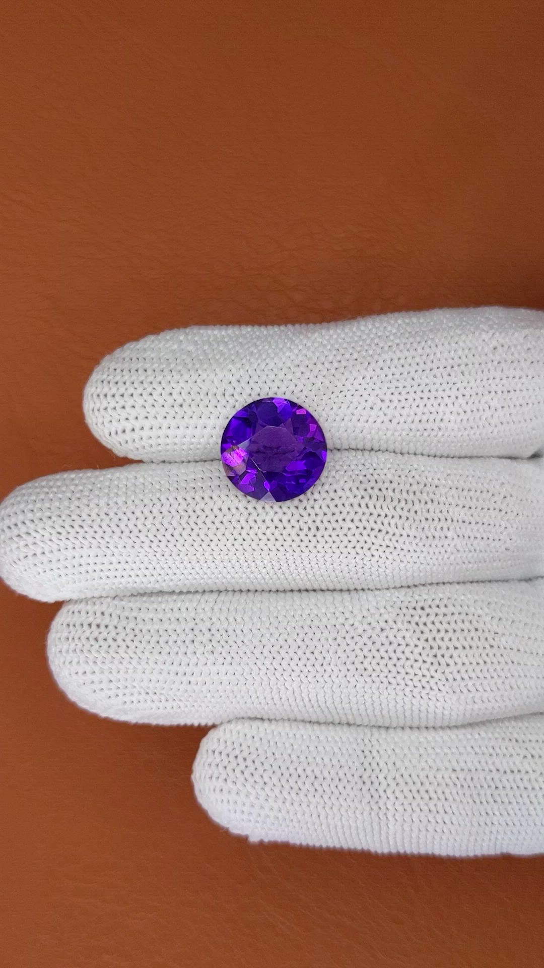 5.95 Ct. Purple Amethyst from Brazil Size Video