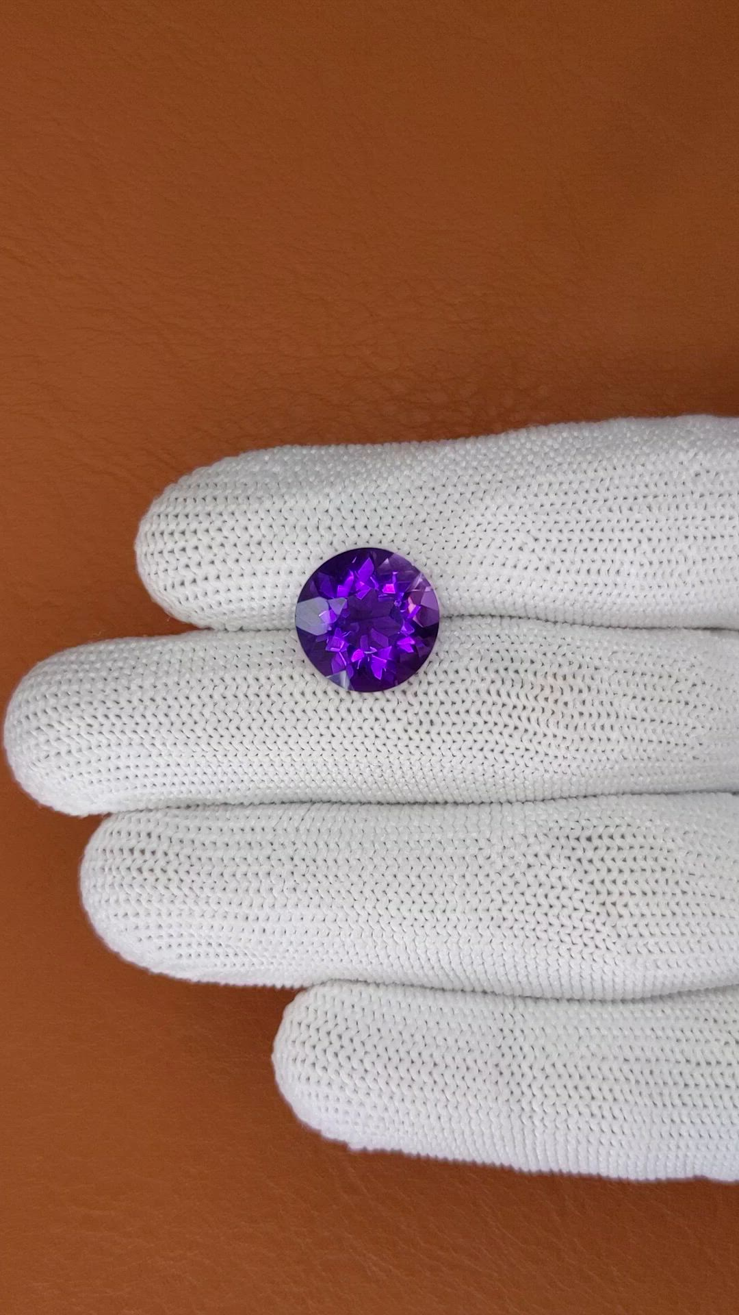 6.32 Ct. Purple Amethyst from Brazil Size Video