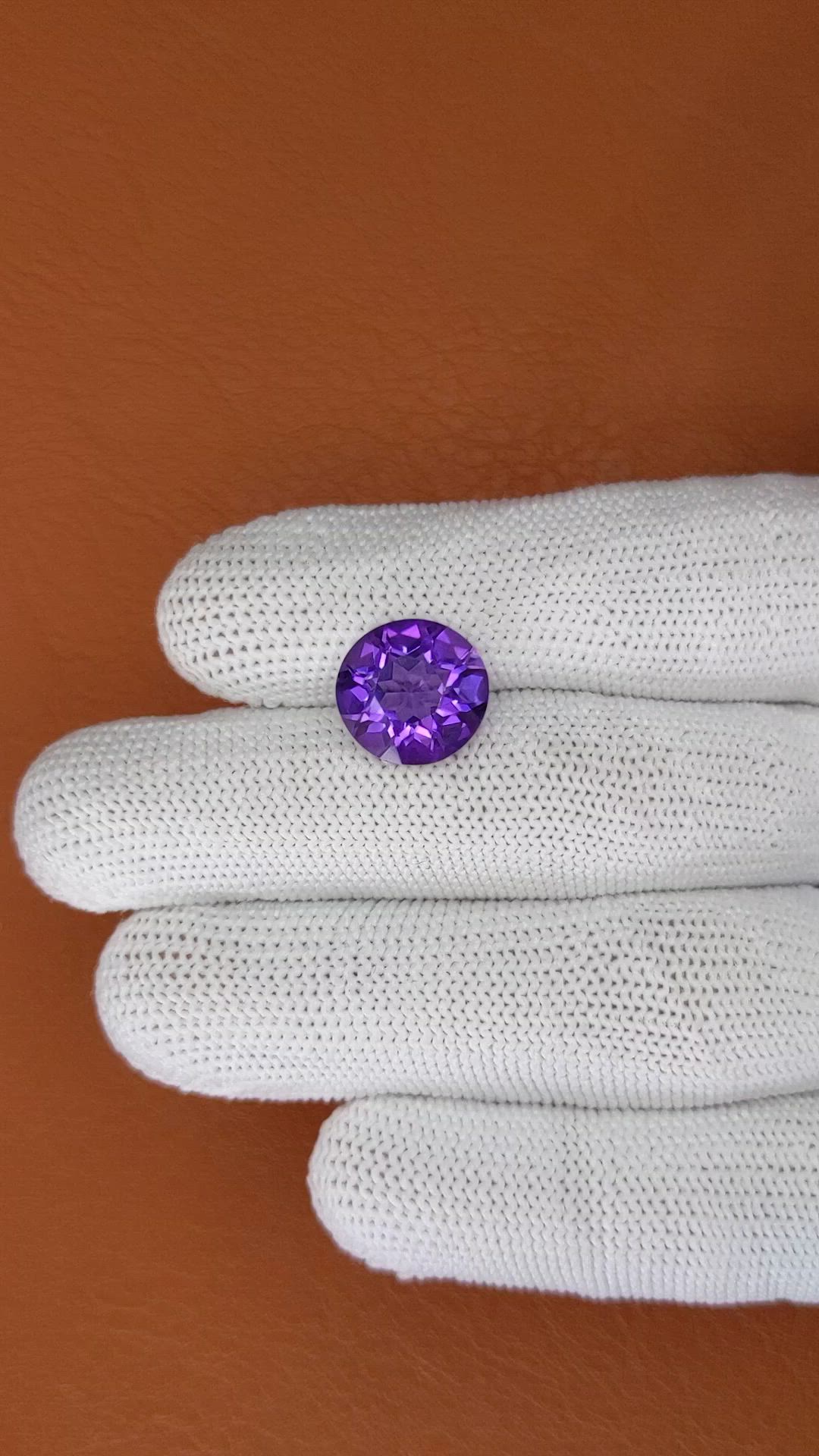5.58 Ct. Purple Amethyst from Brazil Size Video