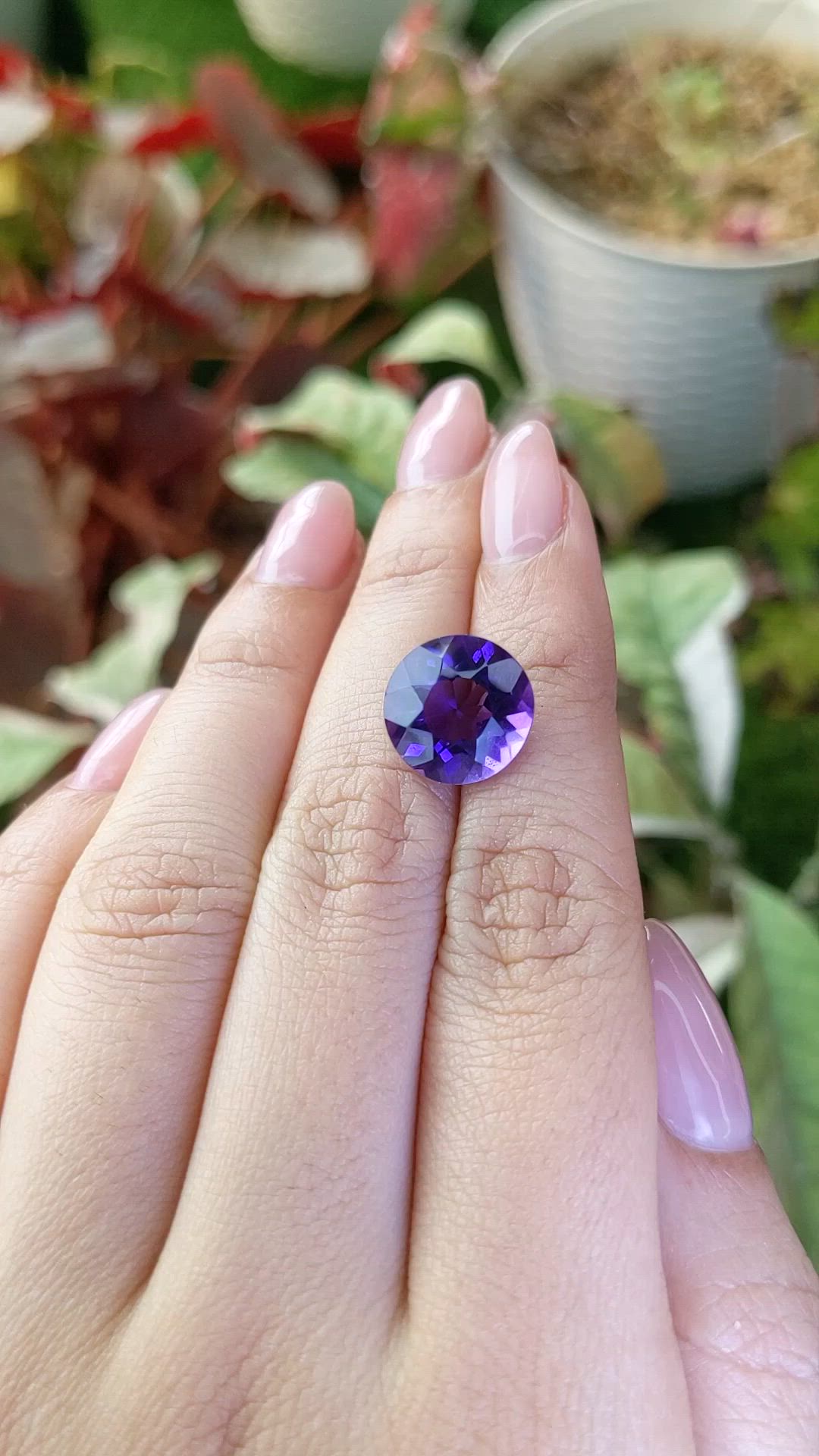 6.31 Ct. Purple Amethyst from Brazil Size Video