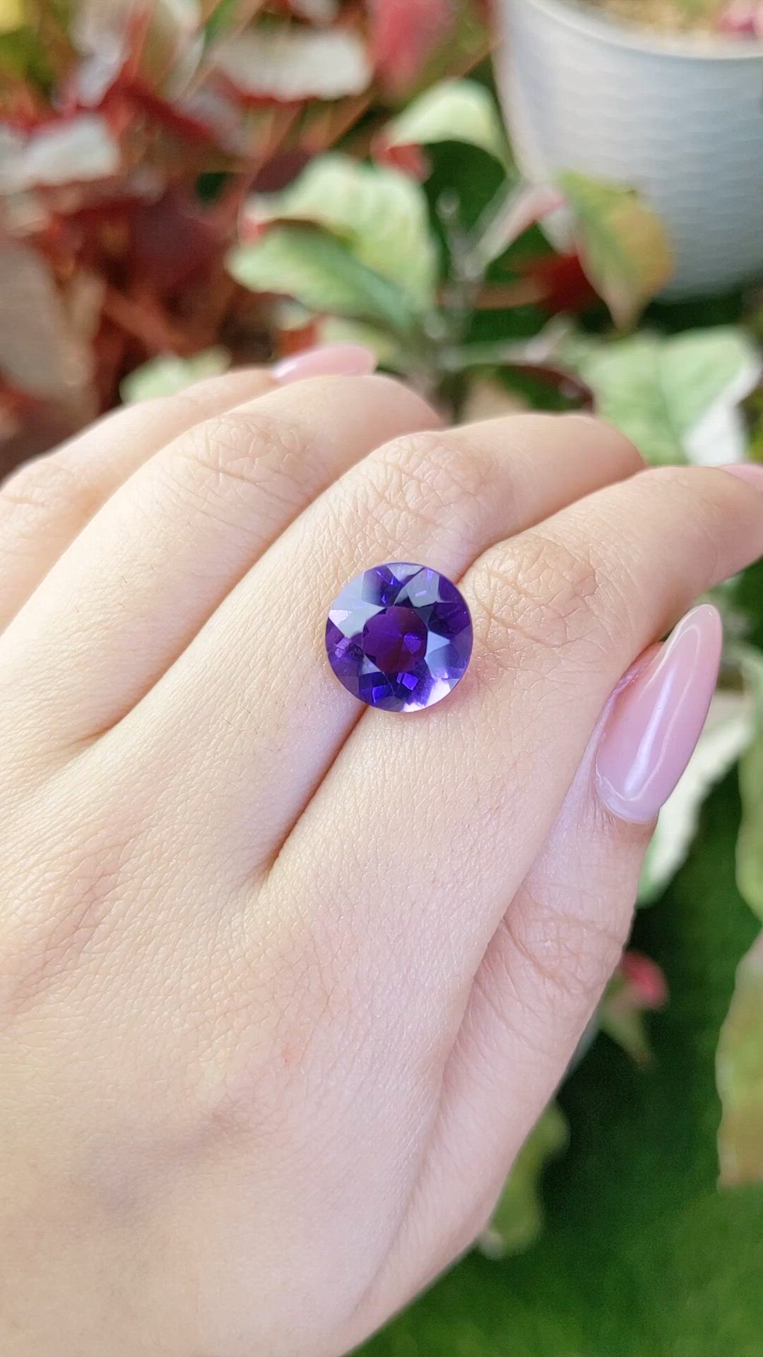 6.31 Ct. Purple Amethyst from Brazil Size Video