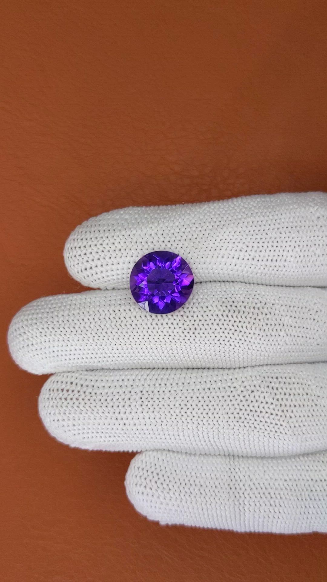 6.31 Ct. Purple Amethyst from Brazil Size Video