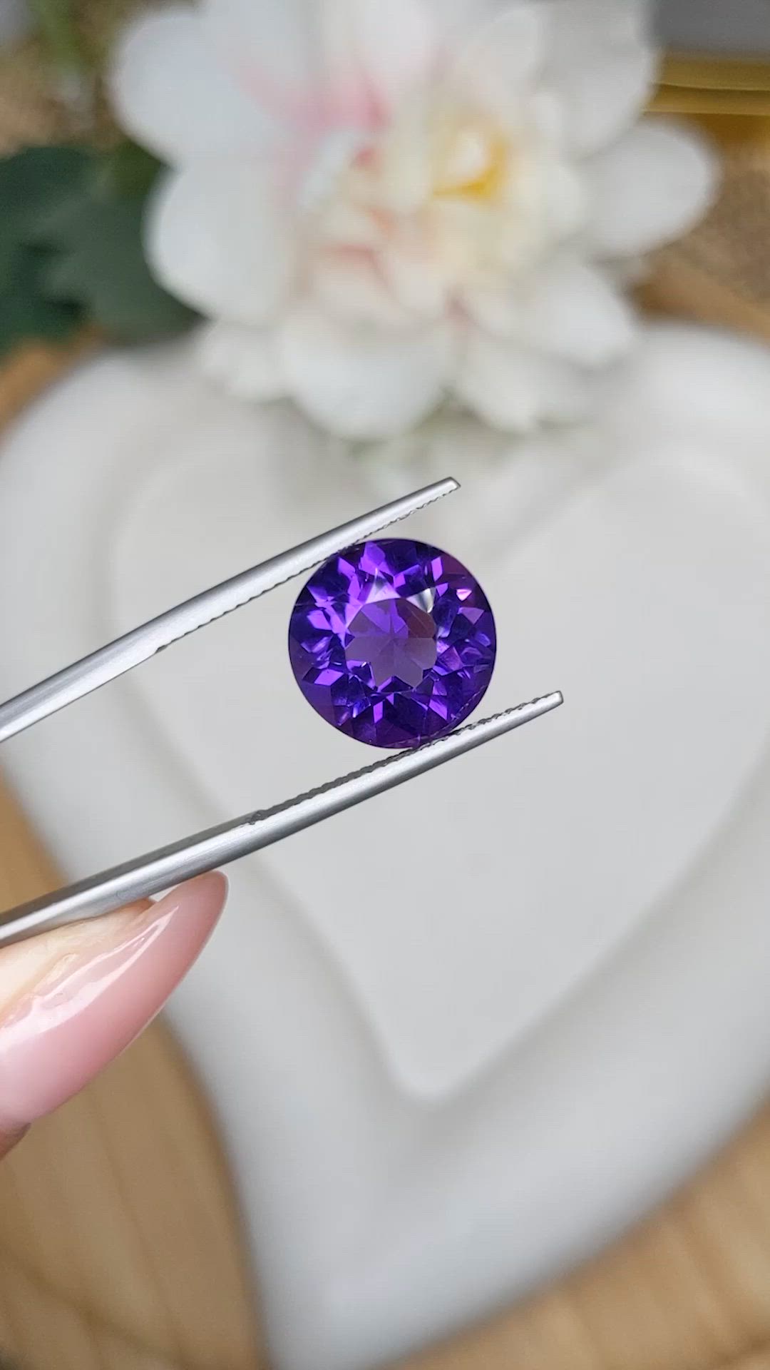 6.31 Ct. Purple Amethyst from Brazil Size Video