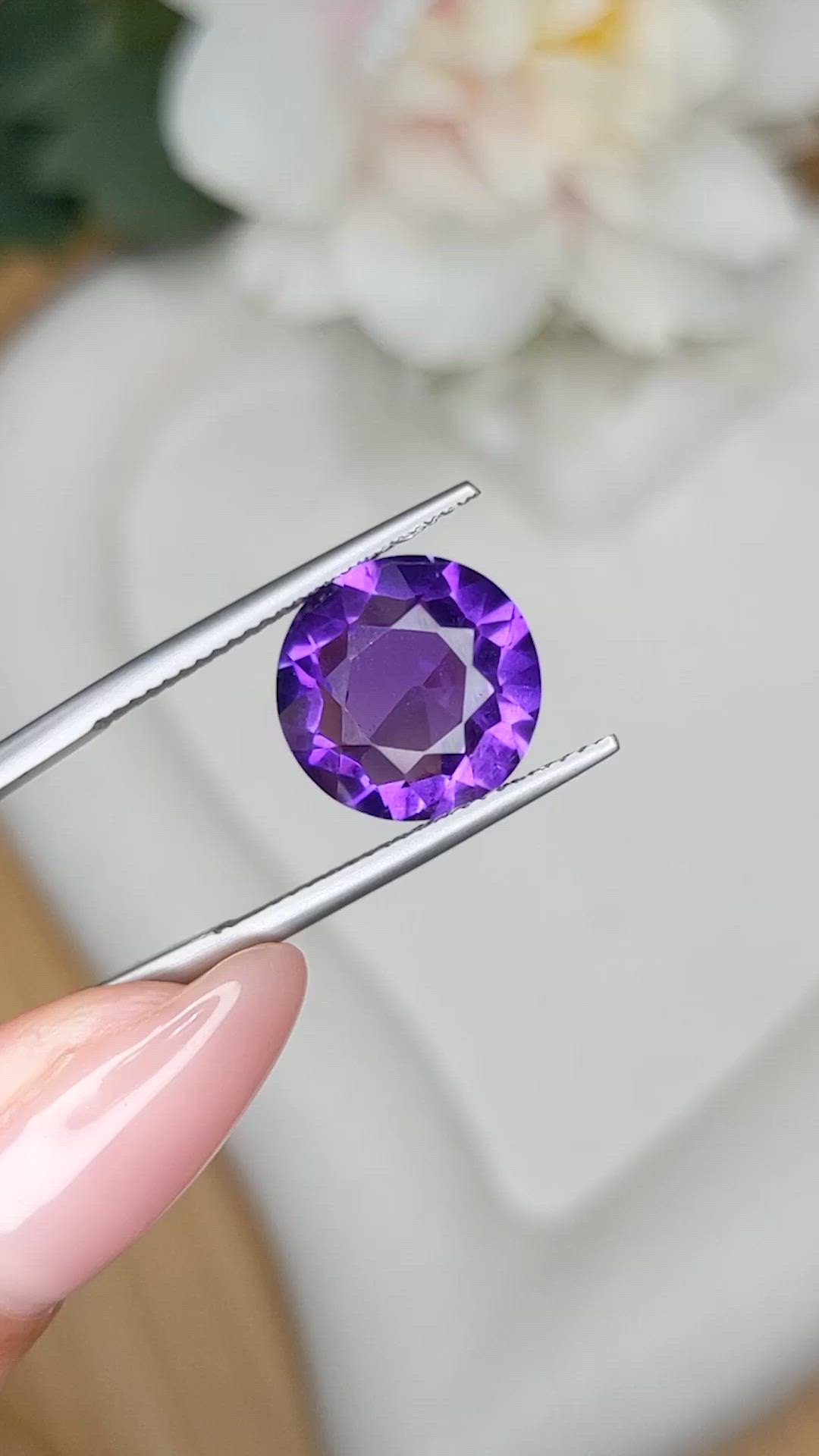 5.46 Ct. Purple Amethyst from Brazil Size Video