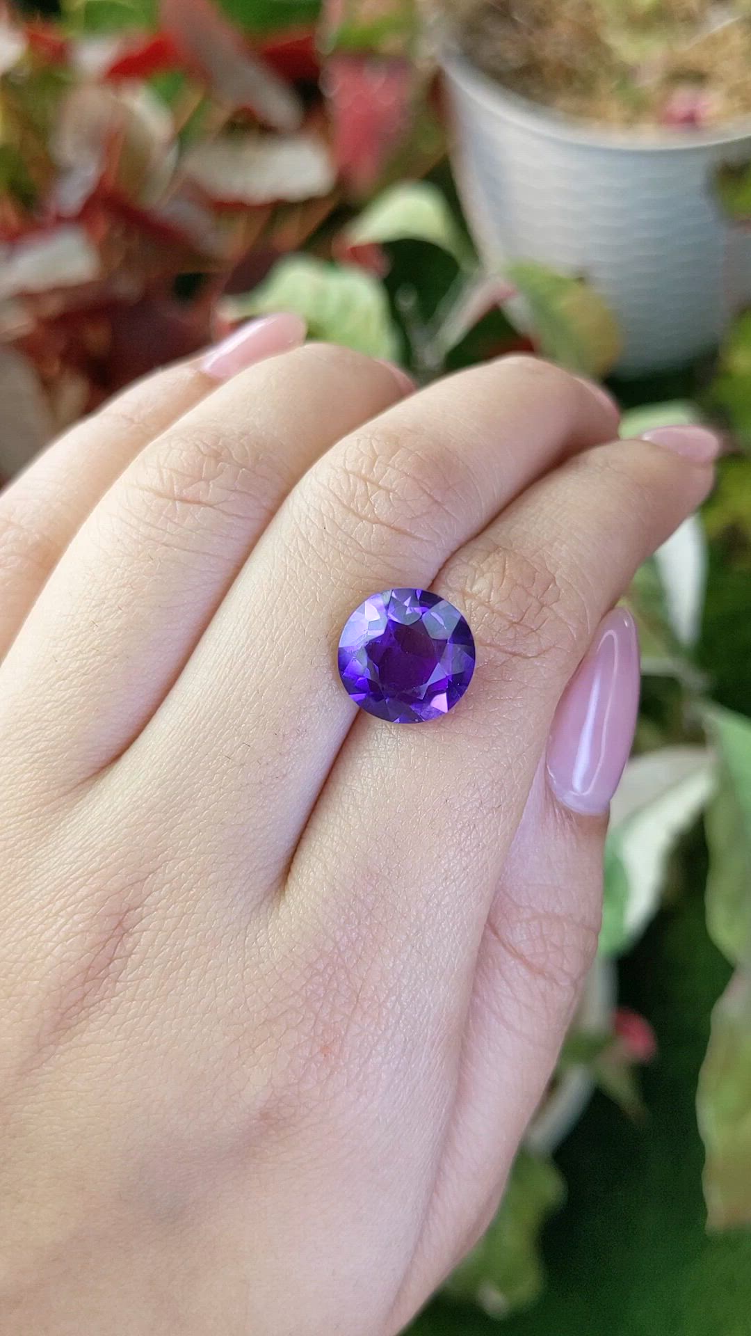 5.46 Ct. Purple Amethyst from Brazil Size Video