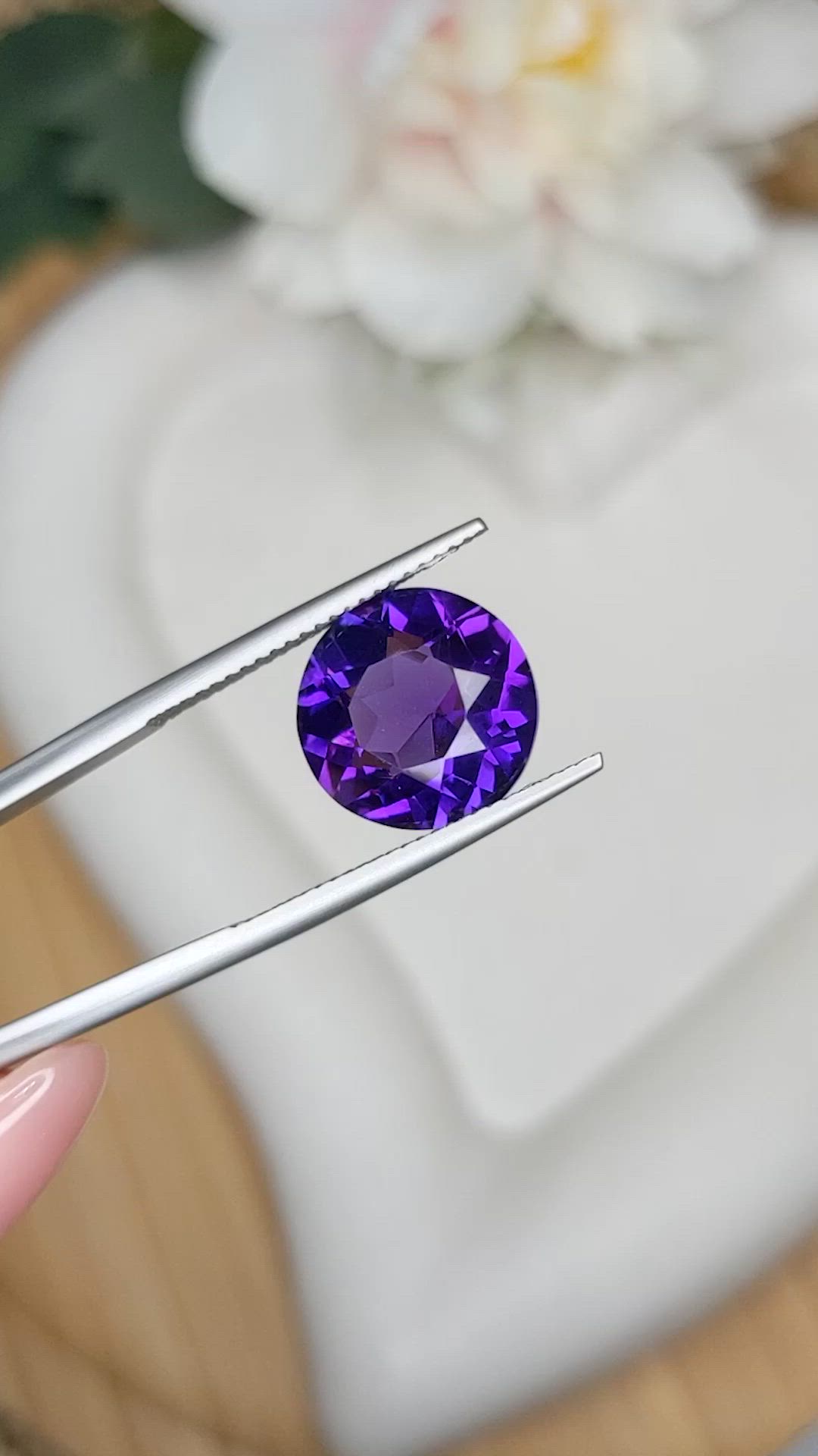 5.60 Ct. Purple Amethyst from Brazil Size Video