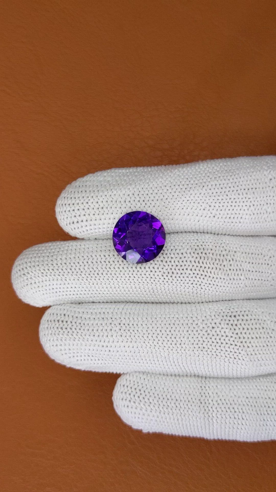 5.60 Ct. Purple Amethyst from Brazil Size Video