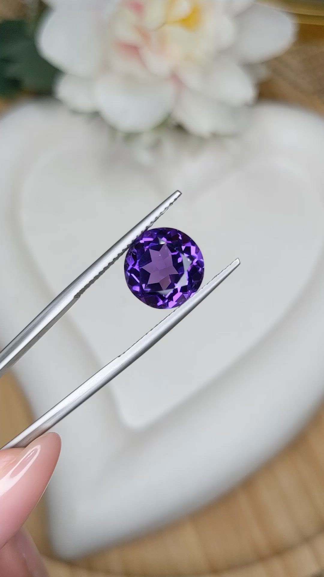 4.68 Ct. Purple Amethyst from Brazil Size Video