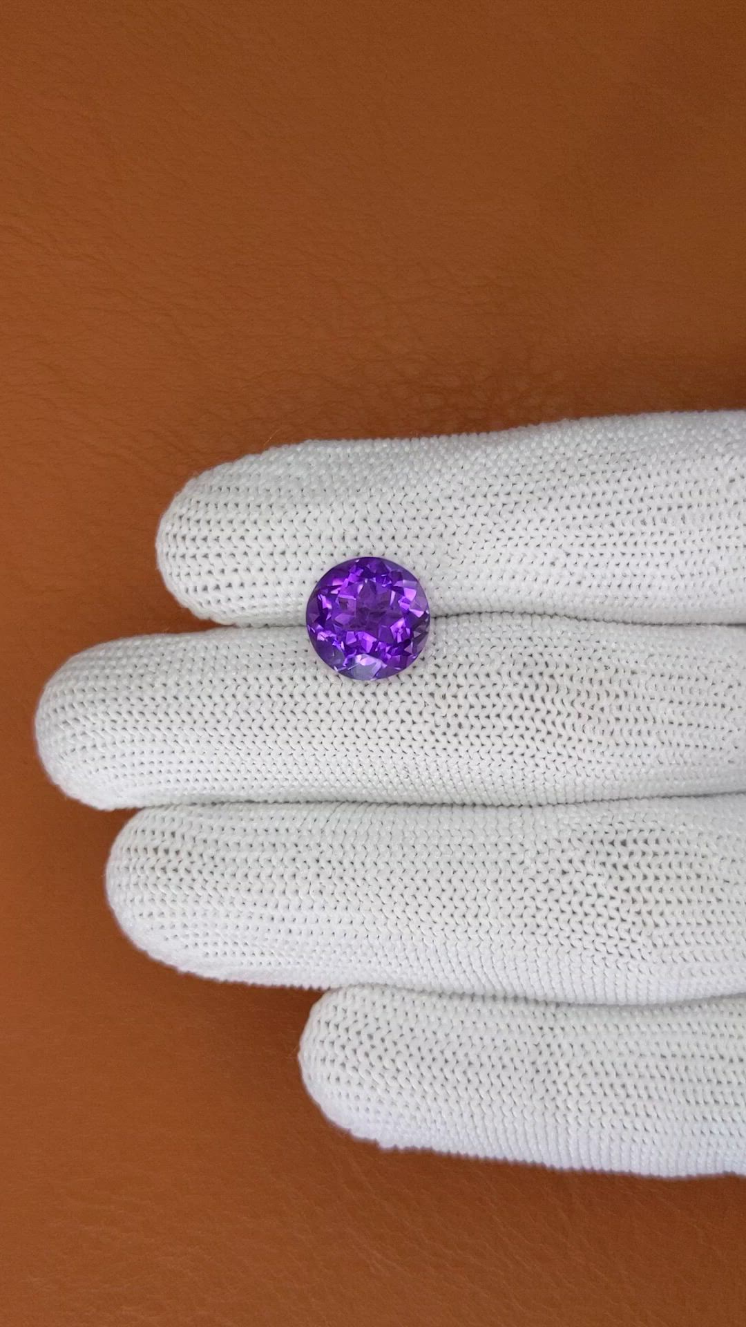 4.68 Ct. Purple Amethyst from Brazil Size Video