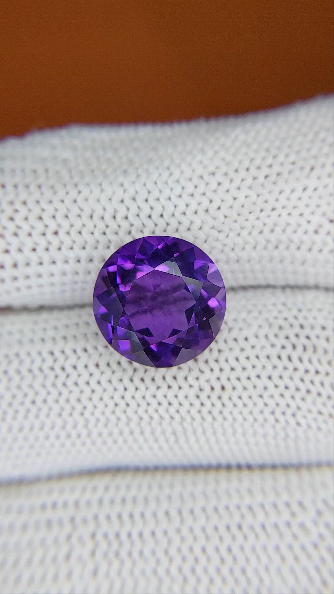 5.81 Ct. Purple Amethyst from Brazil Size Video