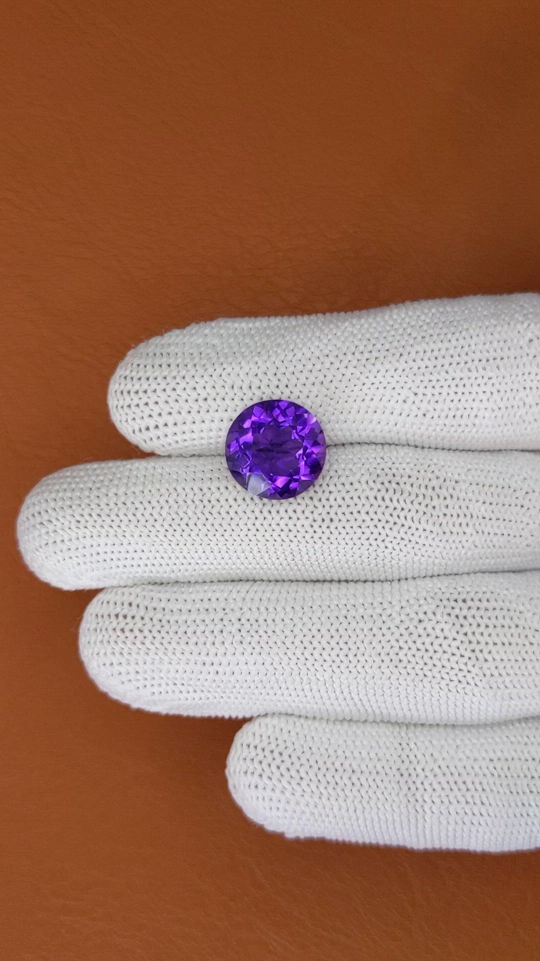 5.81 Ct. Purple Amethyst from Brazil Size Video