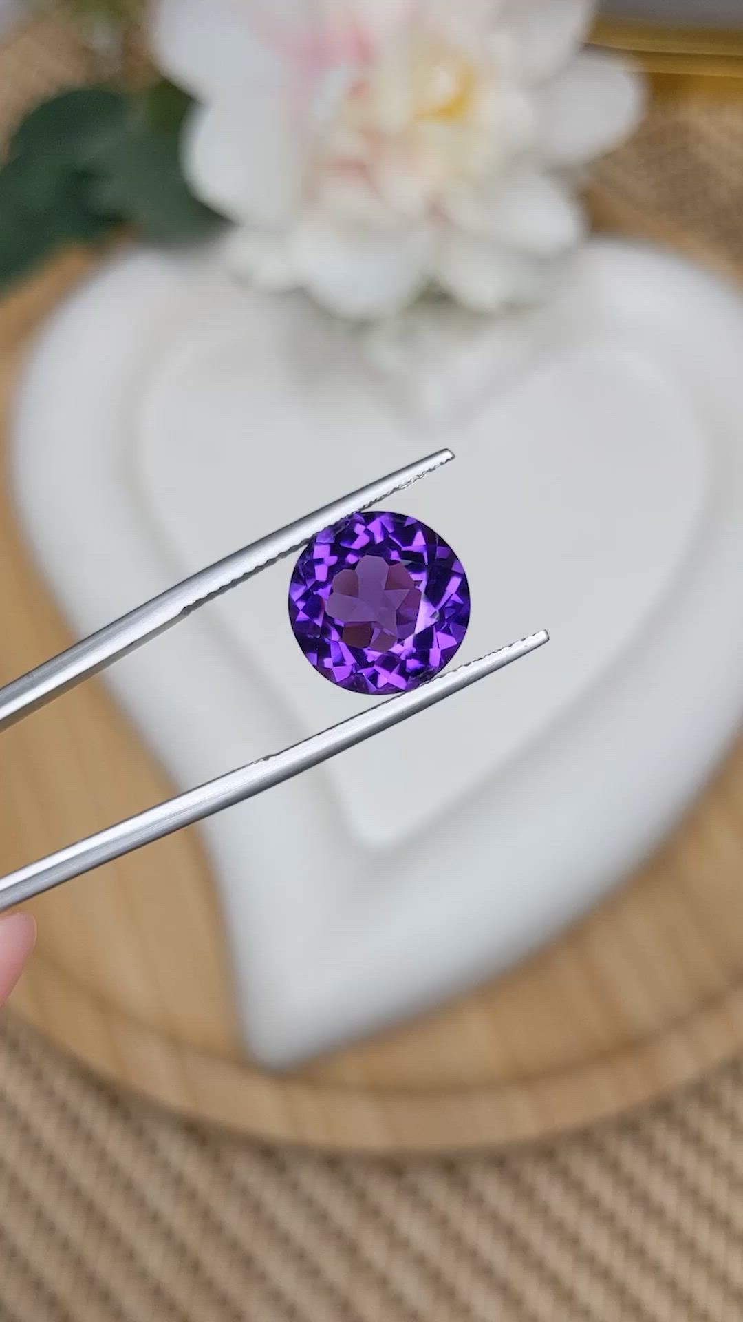 5.81 Ct. Purple Amethyst from Brazil Size Video