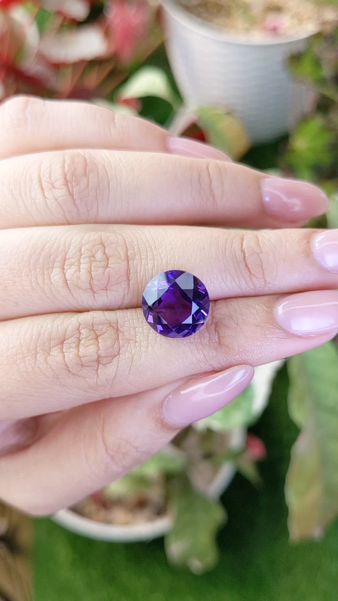 5.81 Ct. Purple Amethyst from Brazil Size Video