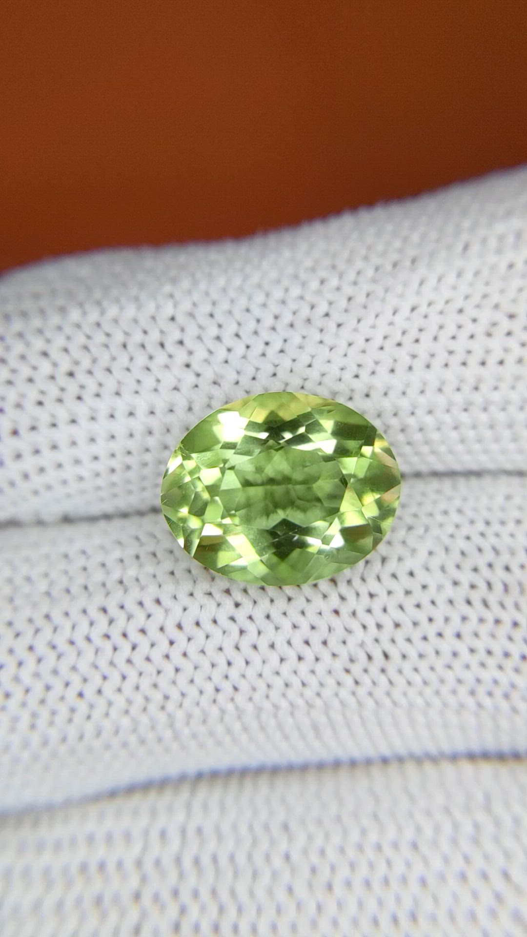 6.07 Ct. Yellowish Green Prasiolite from Brazil Size Video