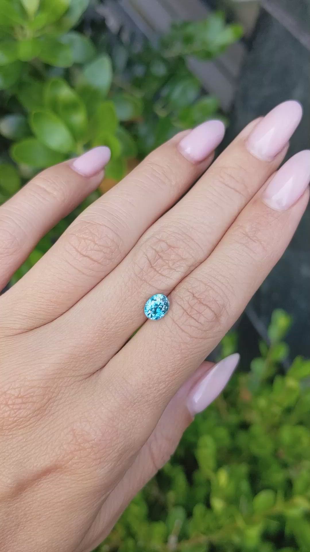 1.82 Ct. Blue Zircon from Ceylon (Sri Lanka) Size Video